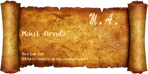 Maul Arnó névjegykártya
